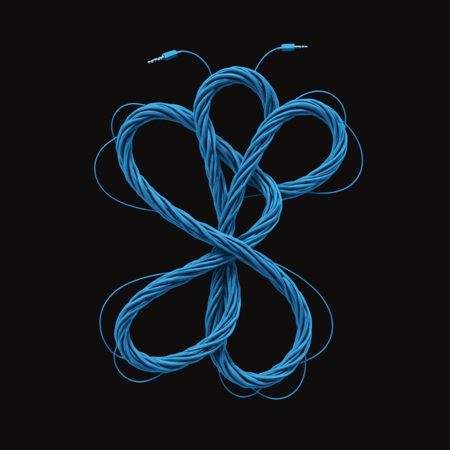 RelimoRaste logo - A stylized electric blue 'R' formed by intertwining network cables on a black background