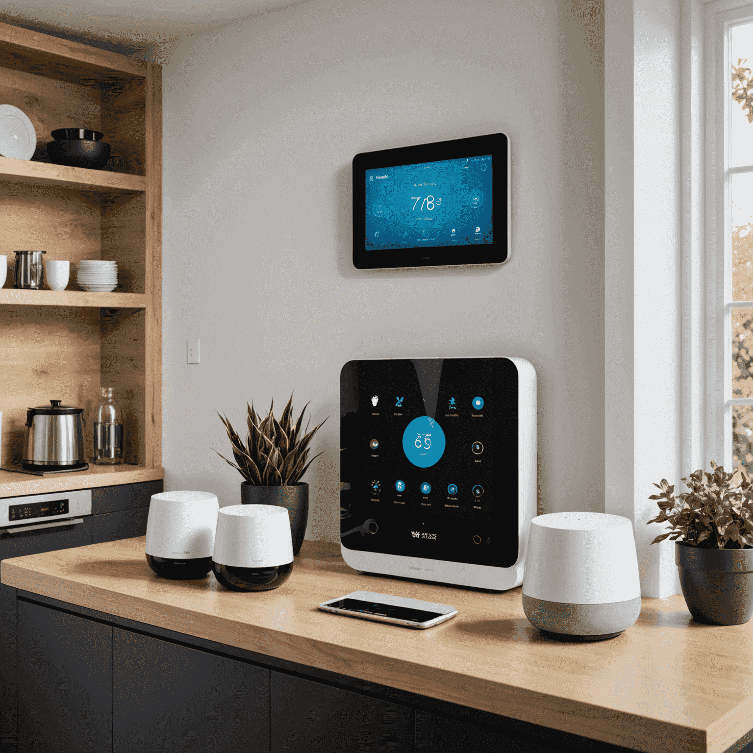 A comparison of different smart home hubs displayed side by side, showing their features and compatibility with various smart home devices.