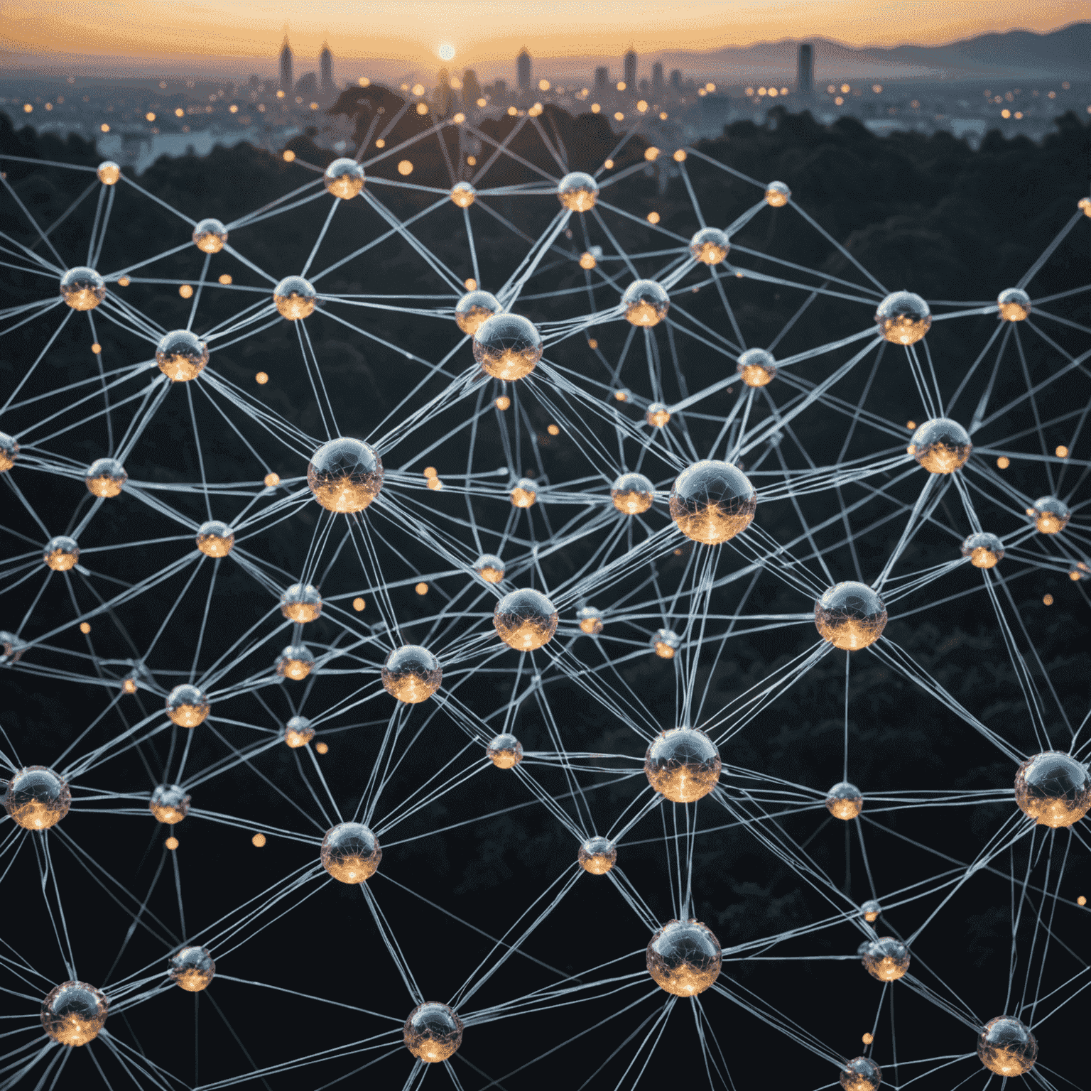 Visual representation of AI-powered network optimization showing data packets being intelligently routed through a complex network structure